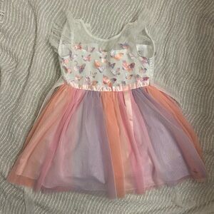 Jona Michelle Kids Dress White Pink Purple Butterflies Formal Size 3T Princess